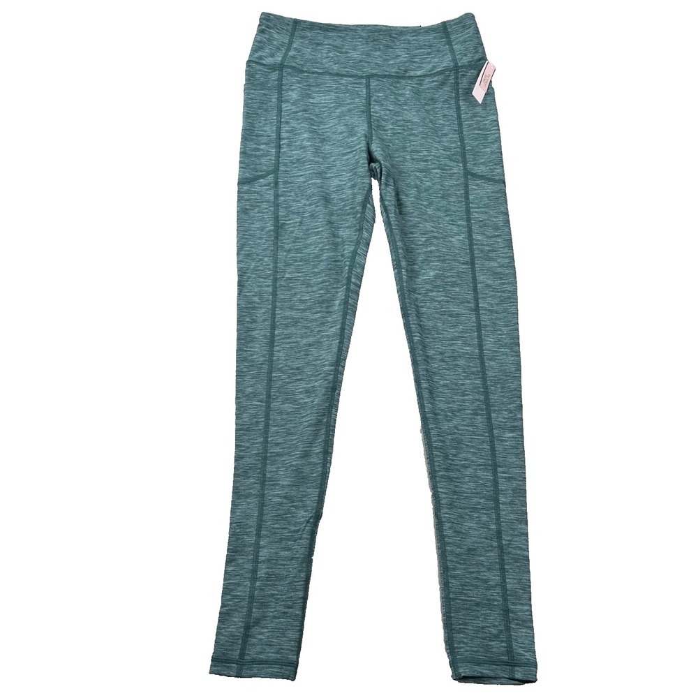 Victoria's‎ Secret Leggings Womens 12L Long High Rise 29" Pockets Heather Green